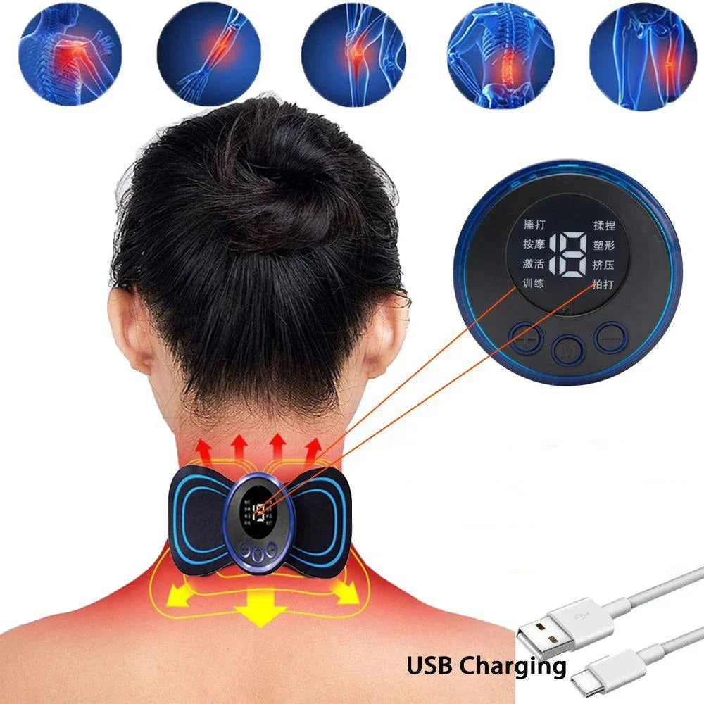 Mini Massageador Portátil - Alívio de Dores Cervicais