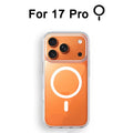Luxo Sem Fio Magnético Oficial Ímã Capinha Para Magsafe Capa Iphone 17 Pro Max 17 Air Apple Original Claro Acrílico Prova Choque Quadro Silicone.