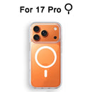Luxo Sem Fio Magnético Oficial Ímã Capinha Para Magsafe Capa Iphone 17 Pro Max 17 Air Apple Original Claro Acrílico Prova Choque Quadro Silicone.