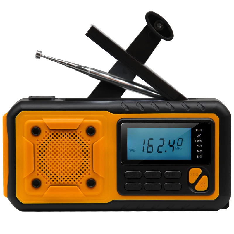 5000mAh/18500mWh Emergency Hand Crank Radio,AM FM NOAA Weather Alert Radio, Digital Display,4 Way Powered Hand Crank,Solar Radio