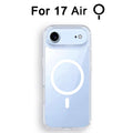 Luxo Sem Fio Magnético Oficial Ímã Capinha Para Magsafe Capa Iphone 17 Pro Max 17 Air Apple Original Claro Acrílico Prova Choque Quadro Silicone.