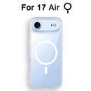 Luxo Sem Fio Magnético Oficial Ímã Capinha Para Magsafe Capa Iphone 17 Pro Max 17 Air Apple Original Claro Acrílico Prova Choque Quadro Silicone.