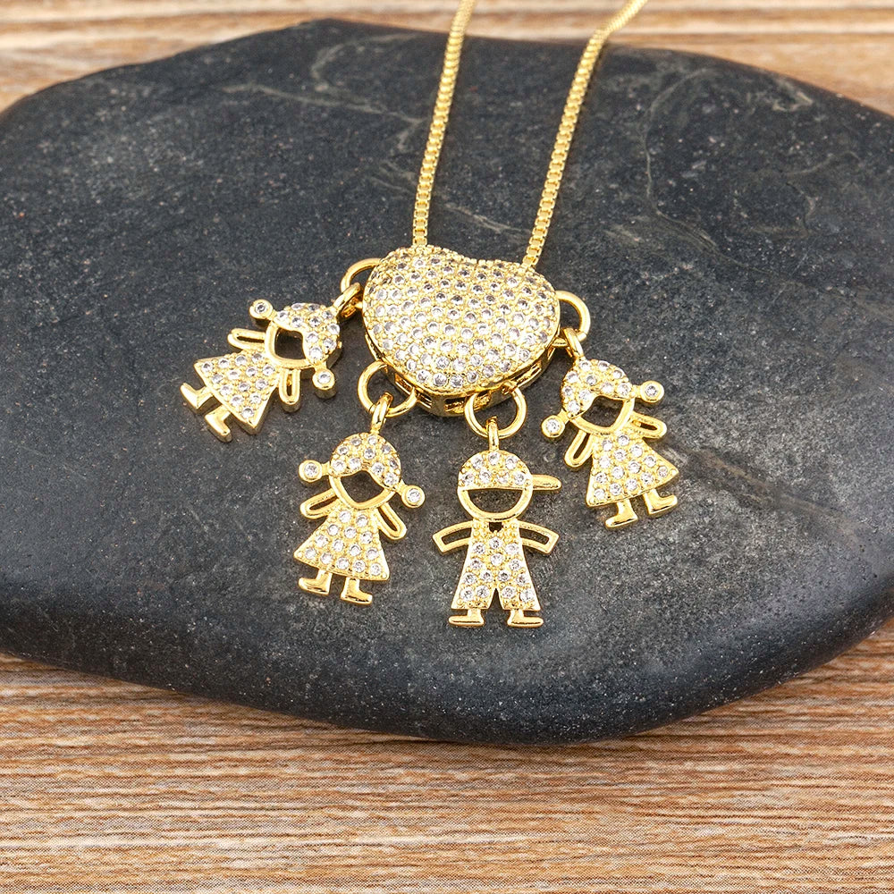 MomLove Pro — Colar de Mãe com Filhos em Cristal Zircônia!