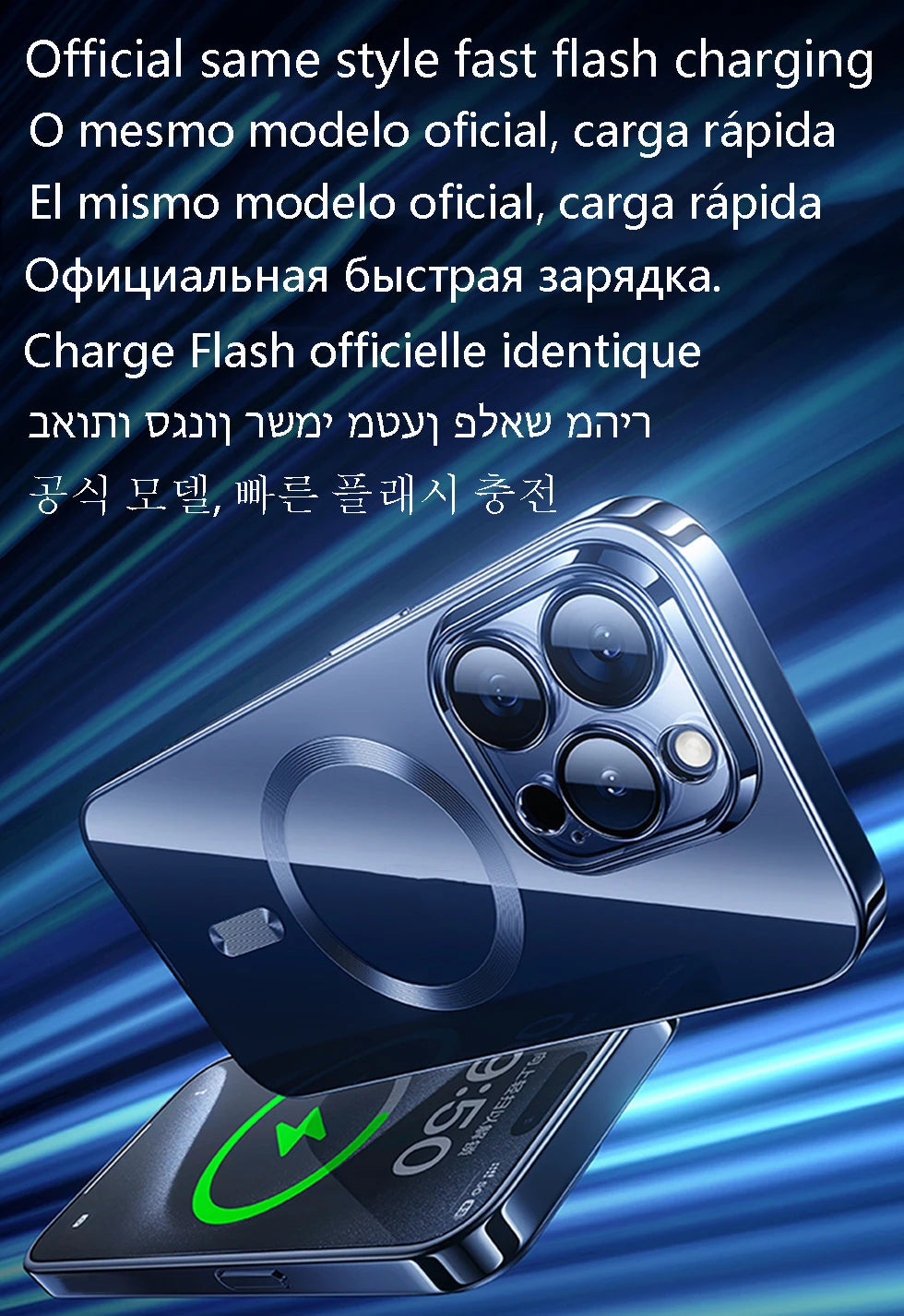 Luxo Sem Fio Magnético Oficial Ímã Capinha Para Magsafe Capa Iphone 17 Pro Max 17 Air Apple Original Claro Acrílico Prova Choque Quadro Silicone.