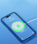 Luxo Sem Fio Magnético Oficial Ímã Capinha Para Magsafe Capa Iphone 17 Pro Max 17 Air Apple Original Claro Acrílico Prova Choque Quadro Silicone.