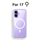 Luxo Sem Fio Magnético Oficial Ímã Capinha Para Magsafe Capa Iphone 17 Pro Max 17 Air Apple Original Claro Acrílico Prova Choque Quadro Silicone.