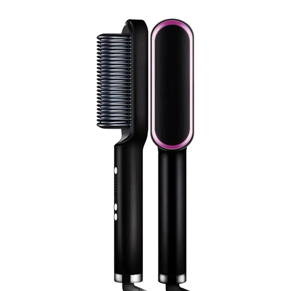 StyleBrush Pro — Mini Alisador de Cabelo 2 em 1 com Escova e Aquecimento Rápido!
