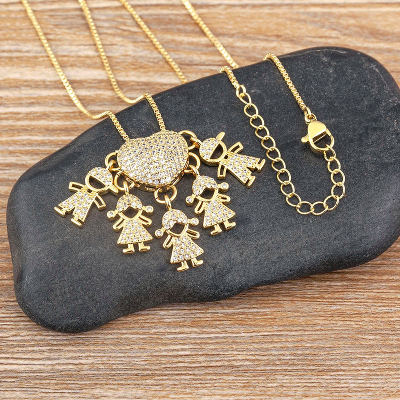 MomLove Pro — Colar de Mãe com Filhos em Cristal Zircônia!