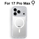 Luxo Sem Fio Magnético Oficial Ímã Capinha Para Magsafe Capa Iphone 17 Pro Max 17 Air Apple Original Claro Acrílico Prova Choque Quadro Silicone.