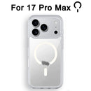 Luxo Sem Fio Magnético Oficial Ímã Capinha Para Magsafe Capa Iphone 17 Pro Max 17 Air Apple Original Claro Acrílico Prova Choque Quadro Silicone.