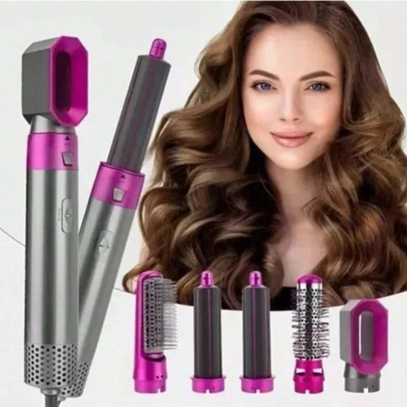 Escova Modeladora 5 em 1 – LumiHair Styler - Seu cabelo Liso ou Cacheado em Segundos