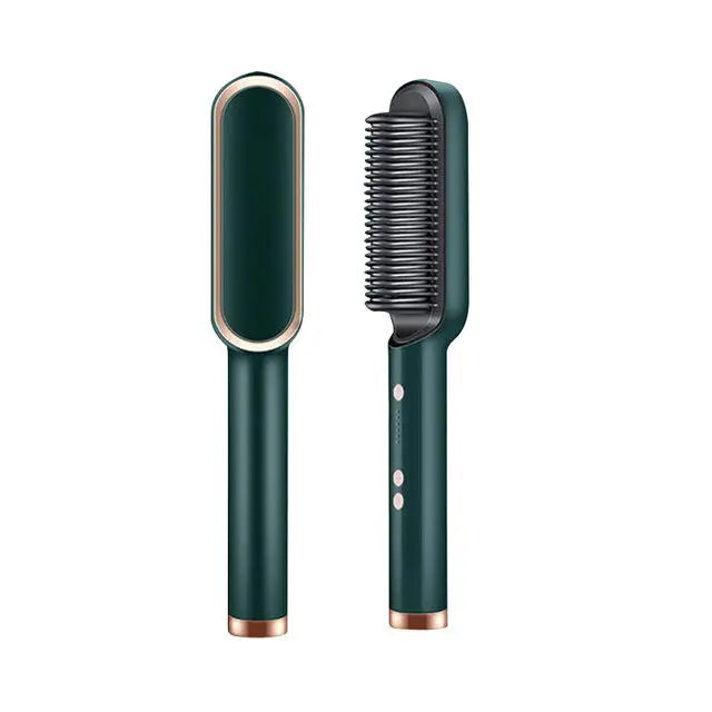 StyleBrush Pro — Mini Alisador de Cabelo 2 em 1 com Escova e Aquecimento Rápido!