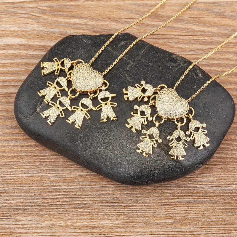 MomLove Pro — Colar de Mãe com Filhos em Cristal Zircônia!