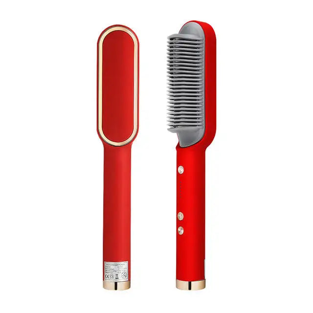 StyleBrush Pro — Mini Alisador de Cabelo 2 em 1 com Escova e Aquecimento Rápido!