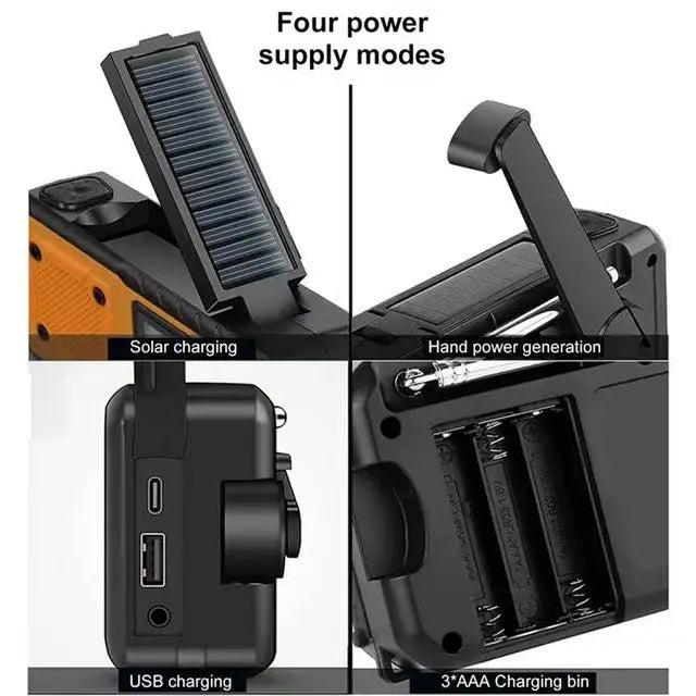 5000mAh/18500mWh Emergency Hand Crank Radio,AM FM NOAA Weather Alert Radio, Digital Display,4 Way Powered Hand Crank,Solar Radio