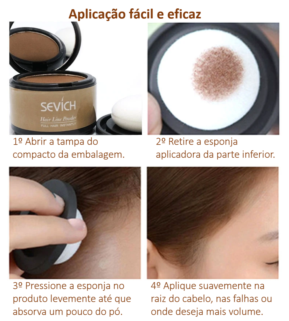 Pó Maquiagem para Cabelo a prova D'água - SEVÍCH
