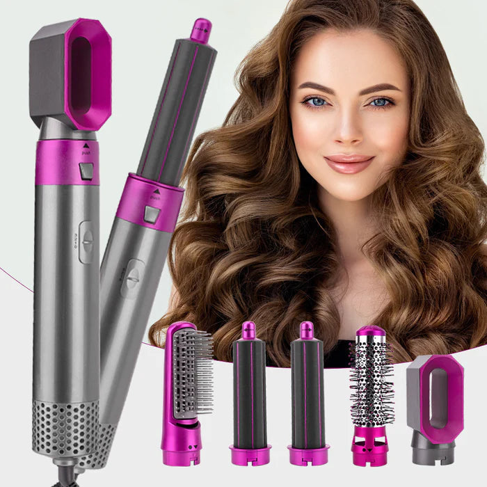 Escova Modeladora 5 em 1 - Profissional (Seca, Alisa, Cacheia, Modela e Ondula)